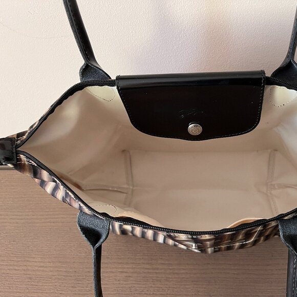 Longchamp Limited Edition Printed Bamboo Canvas/Leather. - Picture 3 of 11